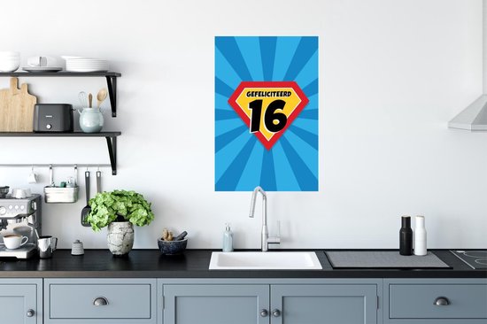 Affiche Anniversaire - 16 ans - Ado - 60x90 cm