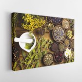 Canvas schilderij - Natural medicine, herbs -     217367860 - 80*60 Horizontal