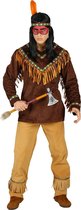 Widmann - Indiaan Kostuum - Genadeloze Biloxi Krijger Indiaan - Man - bruin - Small - Carnavalskleding - Verkleedkleding