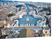 Sint-Pietersplein vanaf de koepel in Vaticaanstad in Rome - Foto op Dibond - 60 x 40 cm