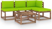 Decoways - 5-delige Loungeset pallet met kussens geïmpregneerd grenenhout