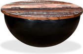 vidaXL Salontafel komvormig massief gerecycled hout zwart