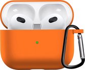 Airpods 3 Hoesje Siliconen Case Met Clip Geschikt Voor Apple AirPods 3 Case Hoesje - Oranje