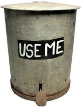 Emmer  - opdruk 'use me' - afvalemmer  - industrieel - trendy  -  H50cm