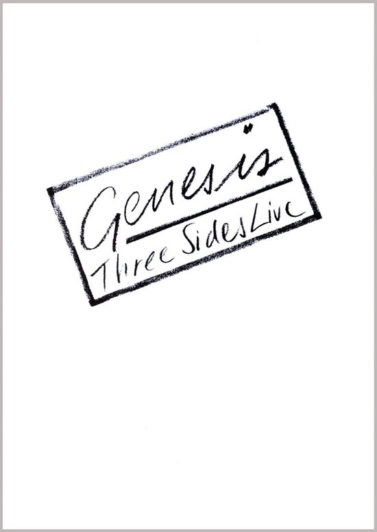 Albumhoes met 'Genesis Three Sides Live' in een rechthoek.