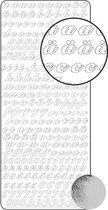Vaessen Creative Sticker - 10x23cm - 10st - zilver alfabet cijfers