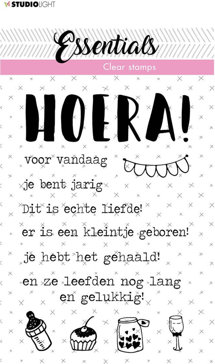 Clear stamp tekst NL hoera nr. 523