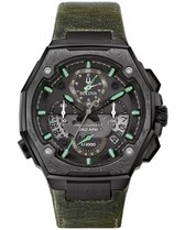 Bulova Precisionist X Special Edition 98B355 Horloge - Leer - Groen - Ø 44 mm