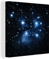 Canvas Schilderij Universum - Planeten - Sterren - Jongens - Meisjes - Kinderen - 90x90 cm - Wanddecoratie