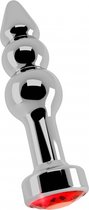 R7 - Silver Plug - 3,9 Inch - Red Sapphire - Butt Plugs & Anal Dildos