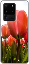 Geschikt voor Samsung Galaxy S20 Ultra hoesje - Bloemen - Tulpen - Zon - Siliconen Telefoonhoesje