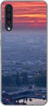 Geschikt voor Samsung Galaxy A50 hoesje - Rotterdam - Zonsondergang - Roze - Siliconen Telefoonhoesje