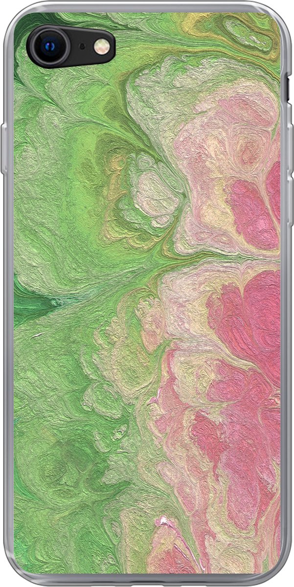 Telefoonhoesje Geschikt voor iPhone 7 hoesje - Verf - Kunst - Psychedelisch - Siliconen Telefoonhoesje Telefoonhoesje