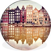 WallCircle - Tableau - Amsterdam House Reflet Et - Multicolore - 90 X 90 Cm