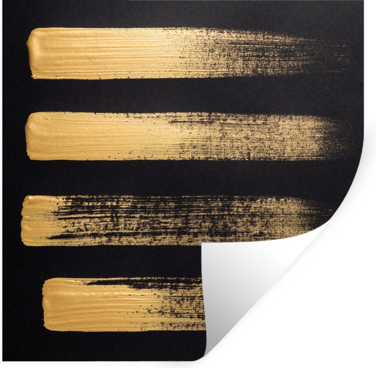 Muurstickers - Sticker Folie - Patroon van gouden verf op een zwarte achtergrond - 50x50 c