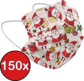 Mondkapje Kerst Wegwerp Mondmasker Mondkapjes Niet Medisch Universeel - Beige x Kerstman - 150x