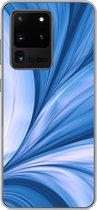 Geschikt voor Samsung Galaxy S20 Ultra hoesje - Blauw - Abstract - Design - Siliconen Telefoonhoesje