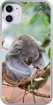 Geschikt voor iPhone 11 hoesje - Koala - Takken - Bladeren - Kinderen - Jongens - Meisjes - Siliconen Telefoonhoesje