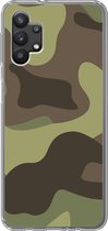 Geschikt voor Samsung Galaxy A32 5G hoesje - Illustratie van een camouflage patroon - Siliconen Telefoonhoesje