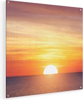 Artaza Glasschilderij - Zonsondergang Op De Zee - 60x60 - Plexiglas Schilderij - Foto op Glas