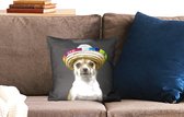 Sierkussen - Hond Sombrero - Multicolor - 40 Cm X 40 Cm