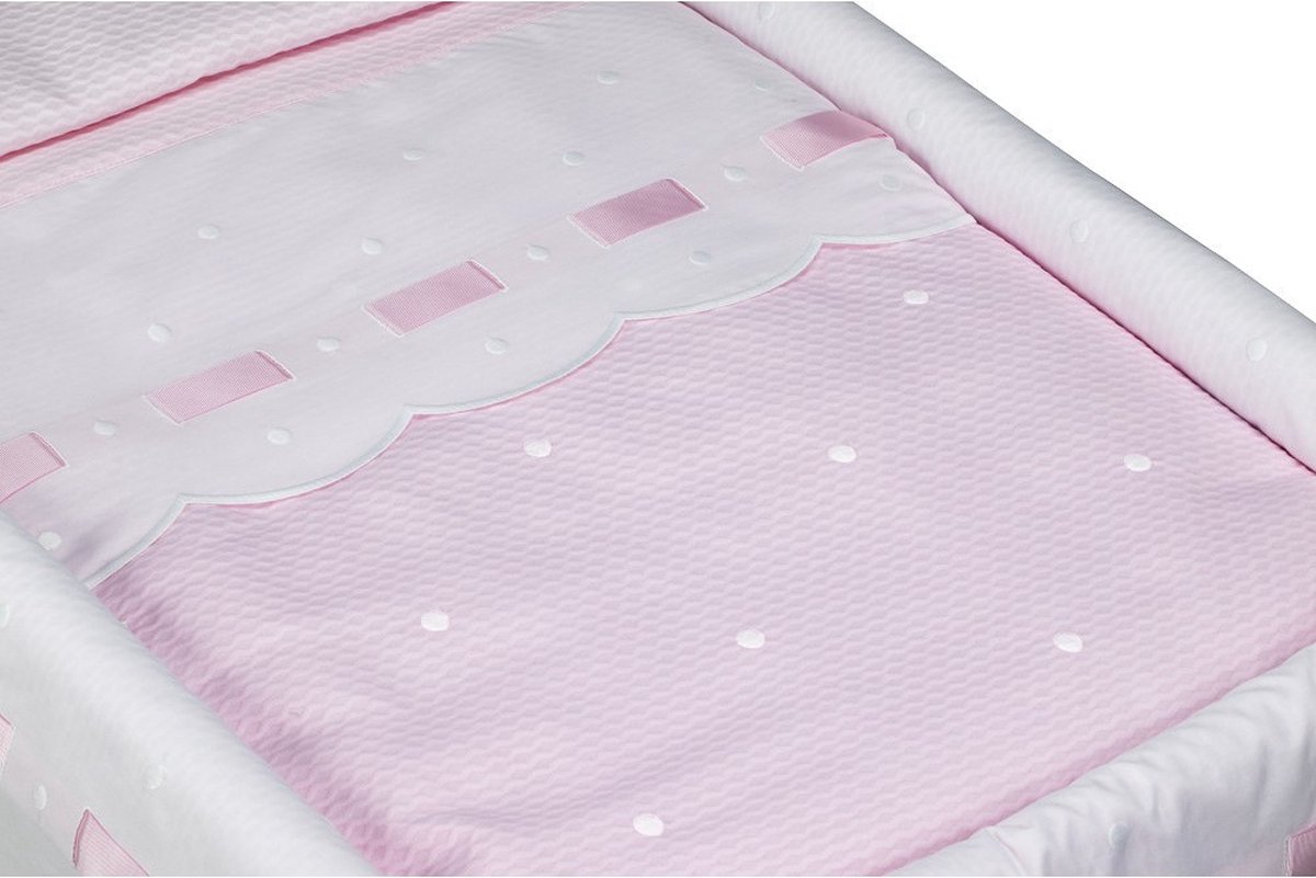 Don Algodon Wiegbekleding Zoe 70 X 45 Cm Katoen Roze/wit