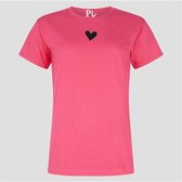 T-SHIRT BLACK HEART PINK (XS)