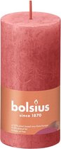 8 stuks Bolsius zalm roze rustiek stompkaarsen 100/50 (30 uur) Eco Shine Blossom Pink