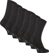 Heren / Dames Sokken Bio Katoen 6-Pack Zwart - Maat  43-46