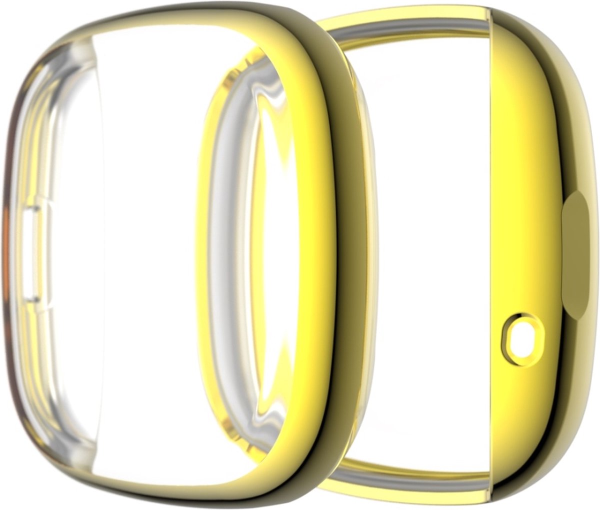 By Qubix - Geschikt voor fitbit Versa 3 / Sense Soft TPU case (volledig beschermd) - Goud