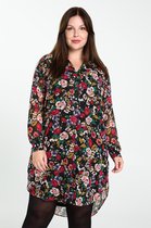 Paprika Korte tuniekjurk in voile met een bloemenprint