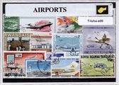 Luchthavens – Luxe postzegel pakket (A6 formaat) : collectie van verschillende postzegels van luchthavens - kan als ansichtkaart in een A6 envelop - authentiek cadeau - kado - kaar