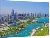 Lake Michigan en skyline van Chicago in Illinois - Foto op Canvas - 45 x 30 cm