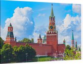 Uitzicht op de Spassky Toren van het Kremlin in Moskou - Foto op Canvas - 150 x 100 cm