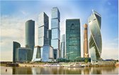 Skyline van het Moskou International Business Centre - Foto op Forex - 90 x 60 cm