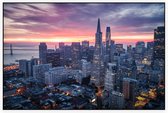 Dramatische wolken kleuren de skyline van San Francisco - Foto op Akoestisch paneel - 120 x 80 cm