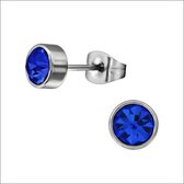 Aramat jewels ® - Zweerknopjes blauw chirurgisch staal zirkonia 6mm