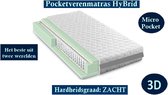 2-Persoons Matras -MICRO POCKET HYBRID 7 ZONE 21 CM - 3D - Zacht ligcomfort - 180x220/21