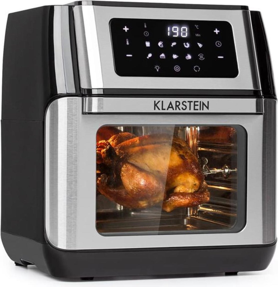 AeroVital Fry heteluchtfriteuse 1500W 10l timer 9 programma's zwart/zilver