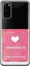 Samsung Galaxy S20 hoesje siliconen - Nagellak - Soft Case Telefoonhoesje - Print / Illustratie - Roze