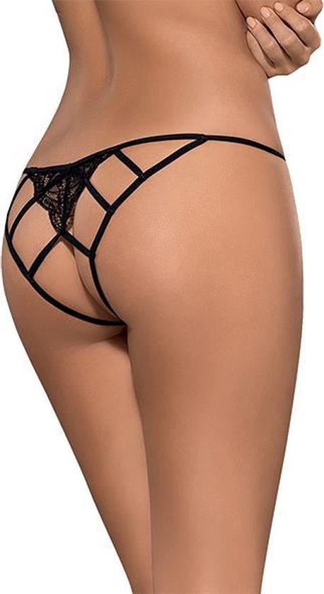Obsessive - Obsessive - Miamor Crotchless Panties Zwart S/ M - Lingerie -  Culottes | bol.com