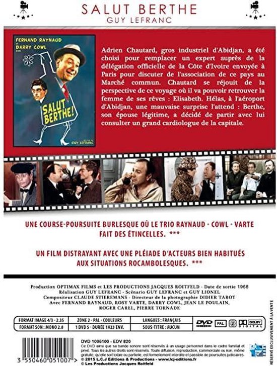 SALUT BERTHE - FILMS DU PATRIMOINE (DVD), Niet gekend | DVD | bol