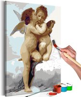 Doe-het-zelf op canvas schilderen - Engeltjes 40x60 ,  Europese kwaliteit, cadeau idee