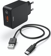 Hama Oplaadset USB Type-C QC 3.0 3 A Zwart