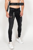 Malelions Jeans Small Damaged - Black