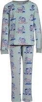 Woody pyjama meisjes - geit -groen - 202-1-YHI-V-971- maat 116