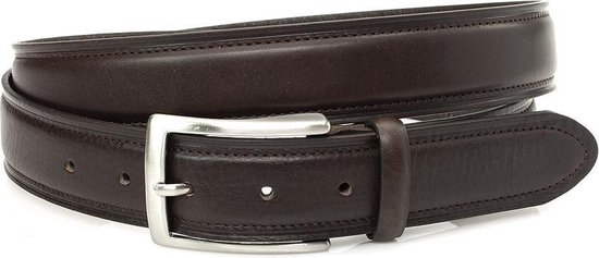 JV Belts Pantalon/jeans riem bruin - heren en dames riem - 3.5 cm breed - Bruin - Echt Leer - Taille: 105cm - Totale lengte riem: 120cm