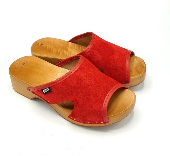 Houten sandalen rood Zo comfortabel maat 38