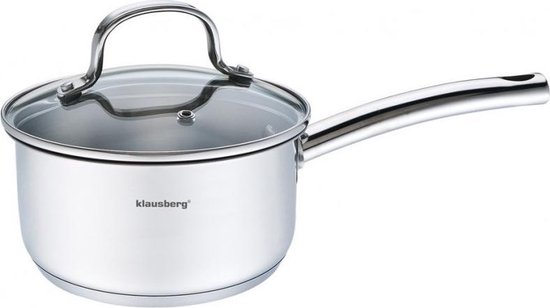 Klausberg 7210 - Steelpan met deksel - 16 cm - prestige II - sauspan - 1.8 liter