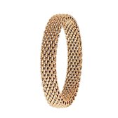 Lucardi Dames Ring mesh roseplated - Ring - Cadeau - Staal - Rosékleurig